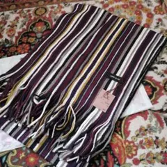 新品 コムサイズム ストライプ アクリル100% マフラー 男女兼用