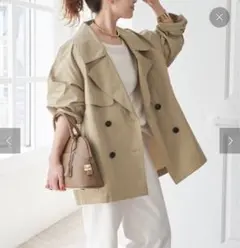 Spick & Span 近年 コンパクトダブルクロスオーバーマントトレンチ ソフトツイルショートトレンチコート（トレンチコート）｜Spick