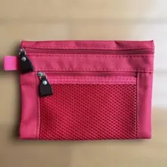 短期お値下げ！ポケット付きメッシュポーチ 赤