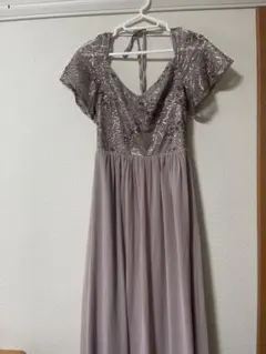 LITTLE MISTRESS 薄紫 ビーズ刺繍 パーティードレス UK 8