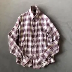 00s Ombre Plaid shirt grunge