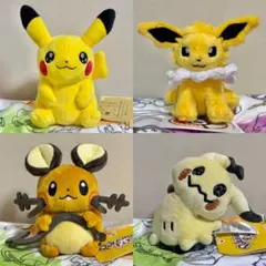 ポケモン、ピカチュウ サンダース デデンネ ミミッキュ、ぬいぐるみセットのサムネイル