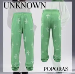 unknownスウェットパンツグリーン クロス柄のサムネイル