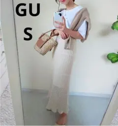 GU 透かし編みニットスカート S
