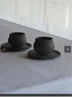 林拓児 黒釉 楕円皿 大＋小鉢 ２点セット 楕円皿 大 黒釉 林拓児 - deps. shop ＆ gallery