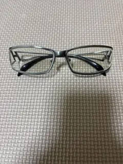 メタルフレーム 四角メガネ ケース付き