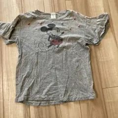 Disney×DENIM DUNGAREE ミッキー グレーTシャツ L