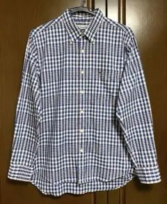 【美品】クロコダイル 長袖 ボタンダウン 長袖シャツ L ギンガムチェック