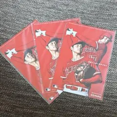 赤色 野球選手 大谷翔平 ポストカード 3枚セット