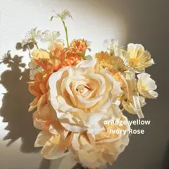 ウェディングブーケ オレンジブーケ　ブートニアセット前撮り　和装　春婚