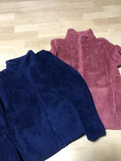 39セール　ユニクロ　フリースジャケット 紺150 、レディース赤紫Ｍ