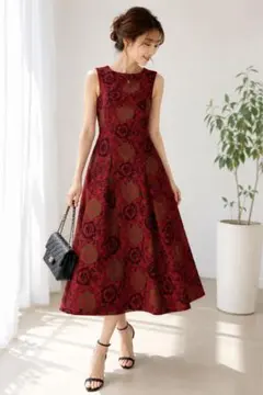 D&G フラワー タイトワンピース イエロー 花柄 ノースリーブ