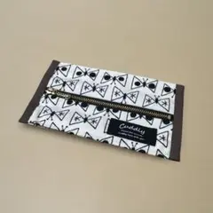 ポーチ ポケットティッシュ 生成り×ちょうちょ ミニポーチ ハンドメイド 未使用