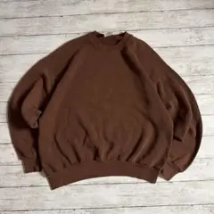 90s USA製 JERZEES 無地 スウェット XL ブラウン 茶メンズ古着