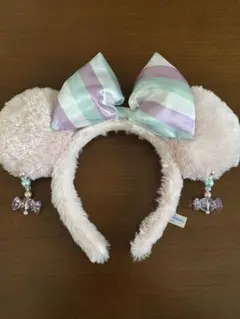 ディズニー ミニー カチューシャ ピンク ふわふわ パステルリボン イヤリング