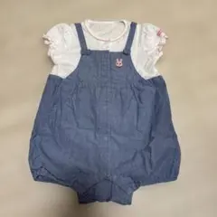 ホットビスケッツデニム風ロンパース 80cm