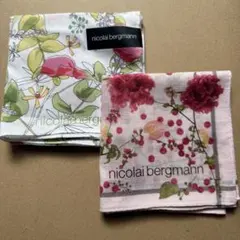 ［新品&中古］nicolai bergmann ハンカチ 2枚セット 花柄のサムネイル