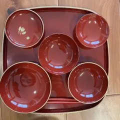 お食い初め 食器セット 漆塗り風のサムネイル