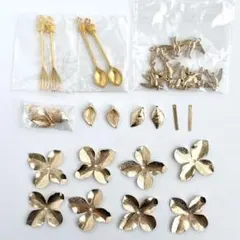 メタルパーツ　ゴールド系　まとめ売り　スプーン　フラワー　ツバメ　コネクター