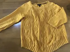 TOMMY HILFIGER 黄色七分袖ニット　M