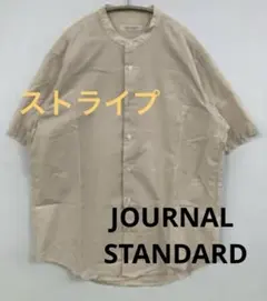 ジャーナルスタンダード　半袖　ストライプ　ベージュ　S 日本製　綿100 男女可のサムネイル