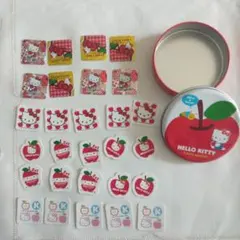 HELLO KITTY りんご デザイン 缶 入りミニシールセット