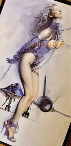 空山基アート＊ビンテージ90s 図録クリッピングピンナップ＊A-3額装