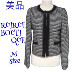 ルイルエブティック ジャケット ノーカラー ボーダー フォーマル セレモニー