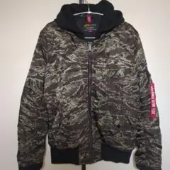 極美！ALPHA INDUSTRIESアルファ・インダストリーズ迷彩柄 MA-1 楽天市場】大きいサイズ メンズ ALPHA INDUSTRIES アルファ