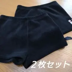 【訳あり】フリースインナーパンツ ブラック ２枚セット