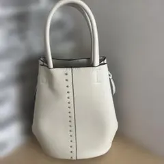 quaranciel カランシエル 2way スタッズ バケツ トート バッグ白