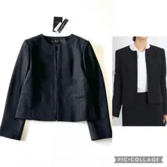 ▼23AW✨未使用✨リフレクト セレモニージャケット ノーカラー ツイード 黒