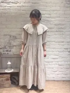 サマンサモスモス　セーラー襟ティアードワンピース