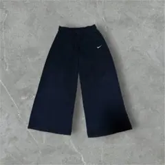 【00s Nike】ワイドレグ スウェットパンツ バギーシルエットネイビー 00s NIKE バギートラックパンツ ジャージ ワイドレグ ネイビー Y2K