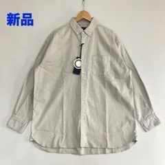 新品 Audience オックスフォードボタンダウンボクシーシャツ グレージュLのサムネイル