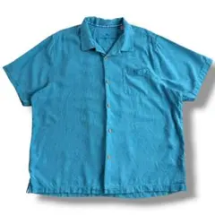 シルク100% 美品 トミーバハマ アロハシャツ オープンカラーシャツ 