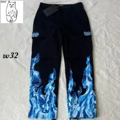 未使用タグ付！RIPNDIP ファイヤーパターン カーゴパンツ w32 刺繍 2025年最新】RIPNDIP メンズ ワークパンツ・カーゴパンツ