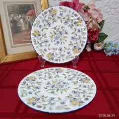 MINTON HADDON HALL BLUE ミントン 花柄 2枚皿 20cm