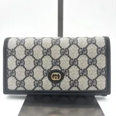 GUCCI グッチ オールドグッチ GG柄 がま口長財布 ゴールド金具
