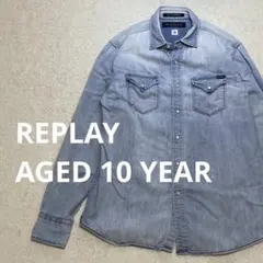 REPLAY 最高峰 AGED 10 YEAR デニムシャツ 10 日本S Mのサムネイル