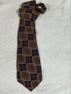 幾何学模様 ネクタイ ダークブルー ブラウン Christian DIOR