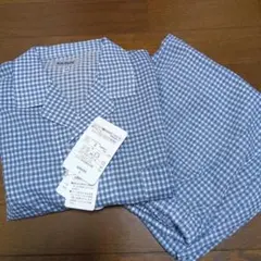 GUNZE 半袖パジャマセット Mサイズ ネイビー　メンズ　5分丈パンツ