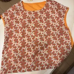 Khaki Koji トップス　猫柄　オレンジ　カーキコージのサムネイル