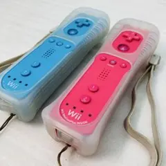 Wiiリモコン 水色&ピンク モーションプラス RVL-036 2個セット ヒ9