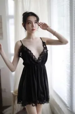 ブラックレースネグリジェ ベビードール