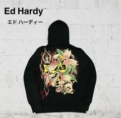 y2k Ed Hardy 装飾 タトゥー 宗教 スカル ニットパーカー 刺繍 Ed hardy / エドハーディ / タトゥーデザイン / パーカー / Y2K