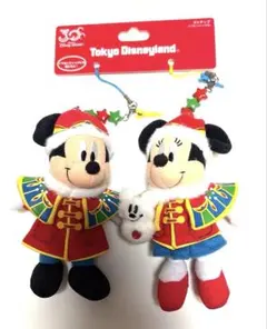 東京ディズニーランド 2013 ミッキー　ミニー　クリスマス　ぬいぐるみバッジ