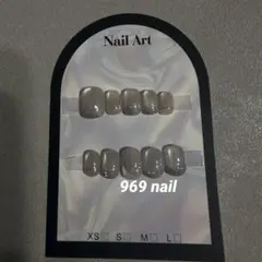 グレー シルバー マグネット ラメグラ ニュアンス ネイル