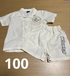ミッキー　アロハシャツ風　上下セット　100