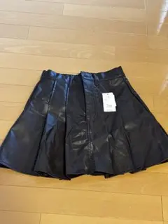 フェイクレザー ミニスカート ブラウン